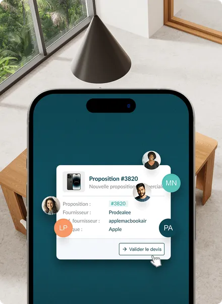 image d'illustration de la page push propal Onliz - configurez votre catalogue - smartphone avec une image de produit Onliz 