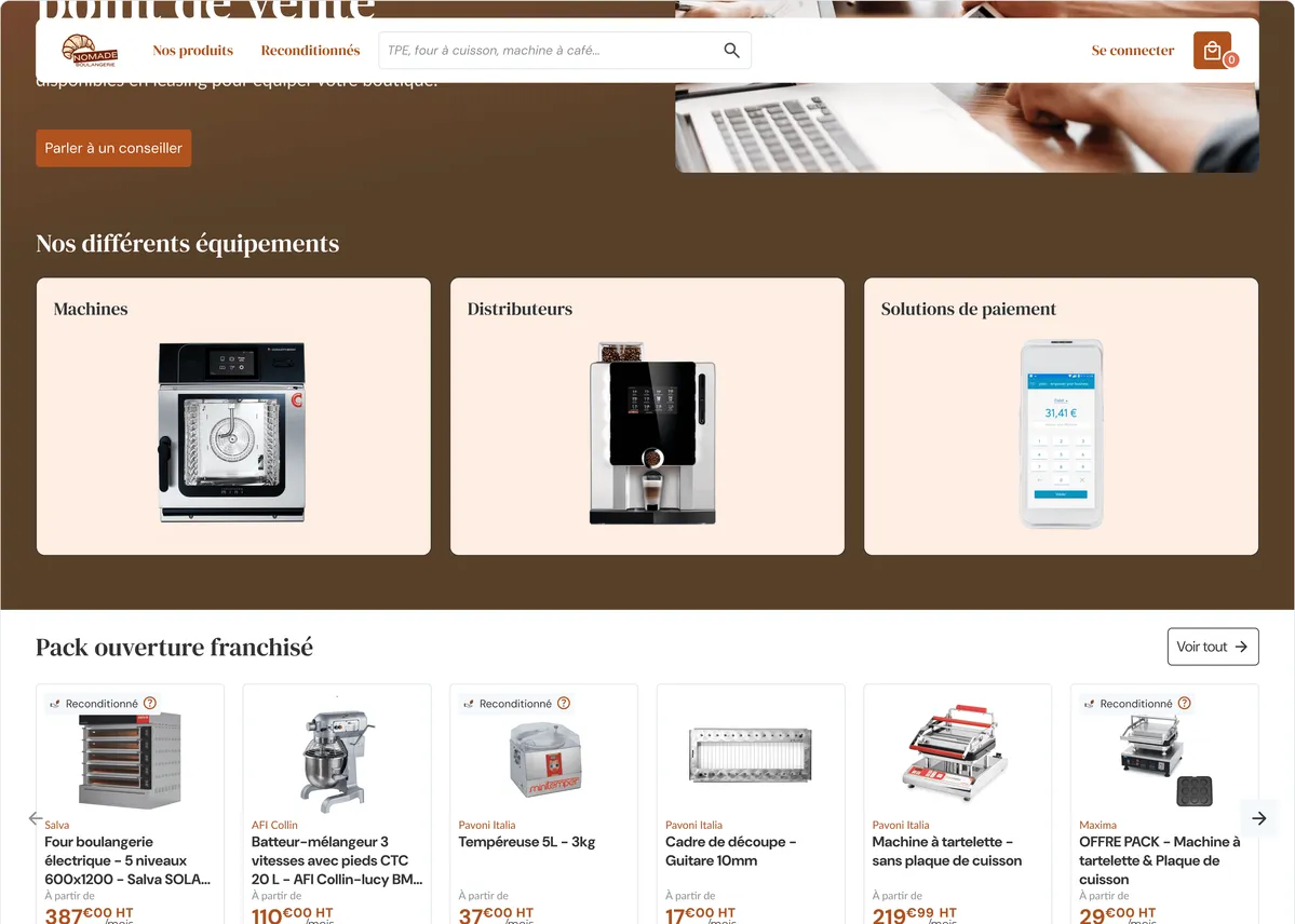 image d'illustration de la page Hub - présente la home de Hub d'un franchiseur 