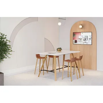 Ensemble réunion piétement bois
